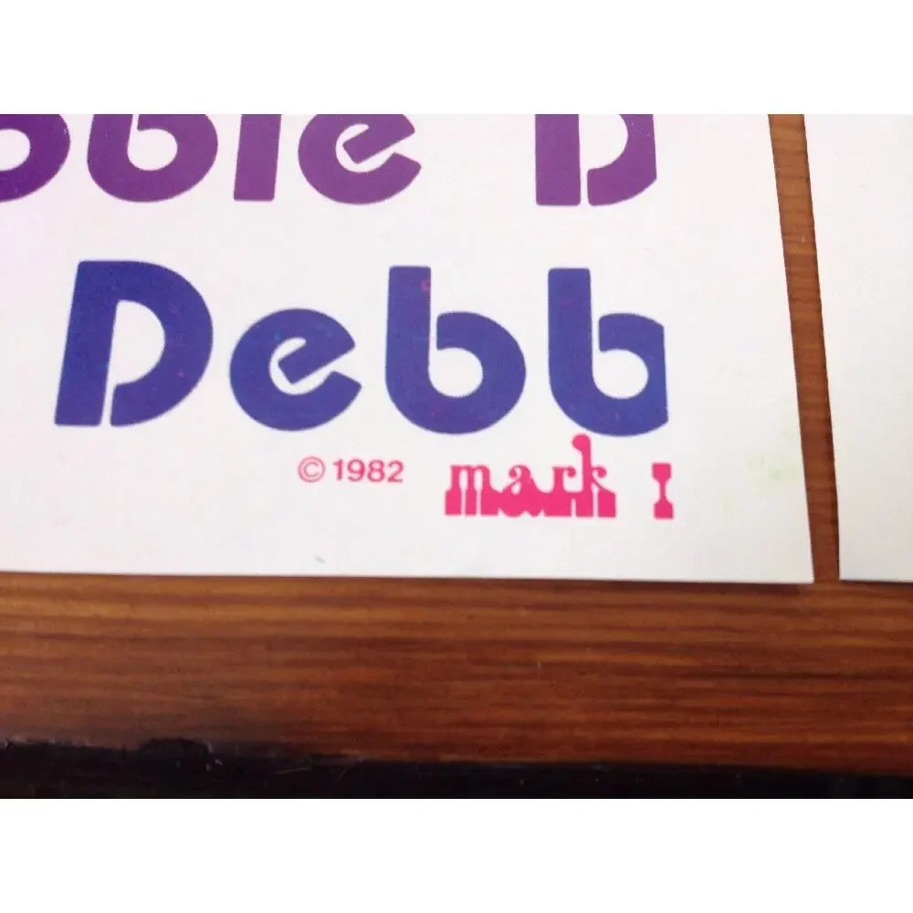 Vtg 80s Graphic Name Debbie Rainbow Colored Birthday Wrapping Paper 1982 Mark I
